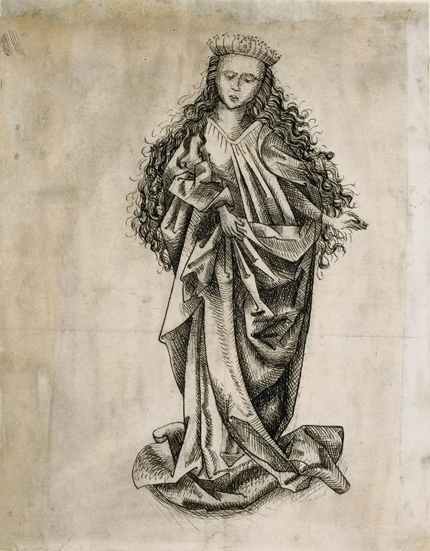 Standing Female Saint 2 Wall Art by Circle of Martin Schongauer - High-Resolution Digital Print
