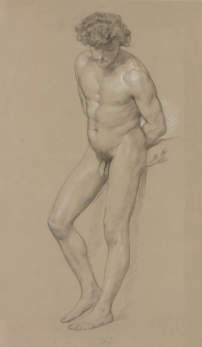 Standing Male Nude 14 Wall Art by Frederic Leighton - High-Resolution Digital Print
