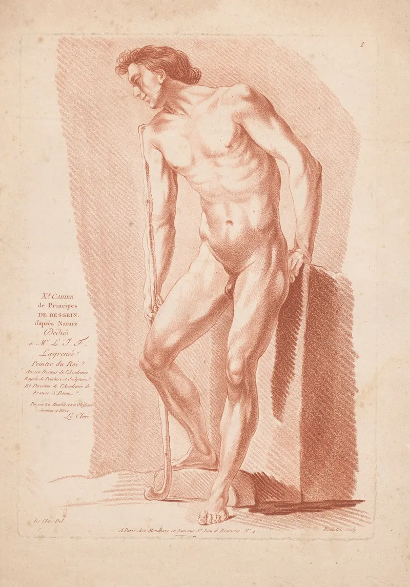 Standing Male Nude 17 Wall Art by Louis-François Roubiliac - High-Resolution Digital Print