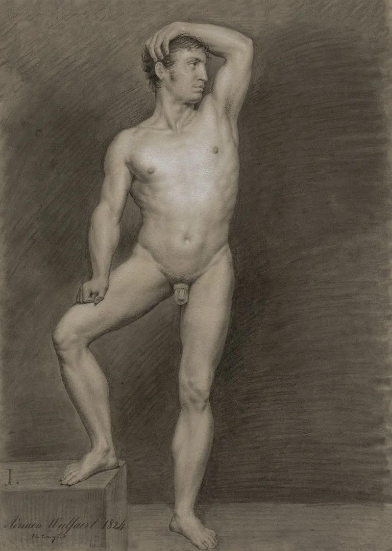 Standing Male Nude 18 Wall Art by Adrianus Wulffaert - High-Resolution Digital Print