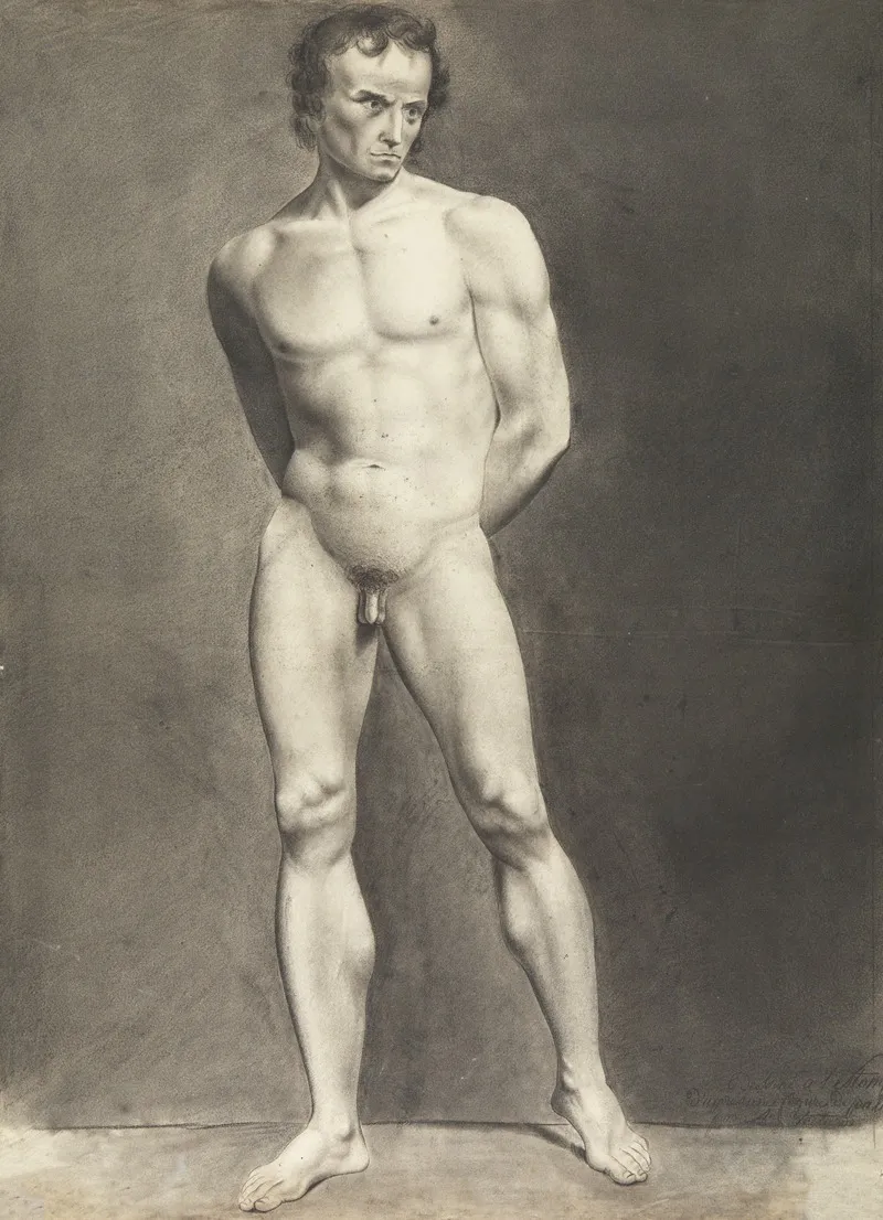 Standing Male Nude 19 Wall Art by Albert Voituron - High-Resolution Digital Print