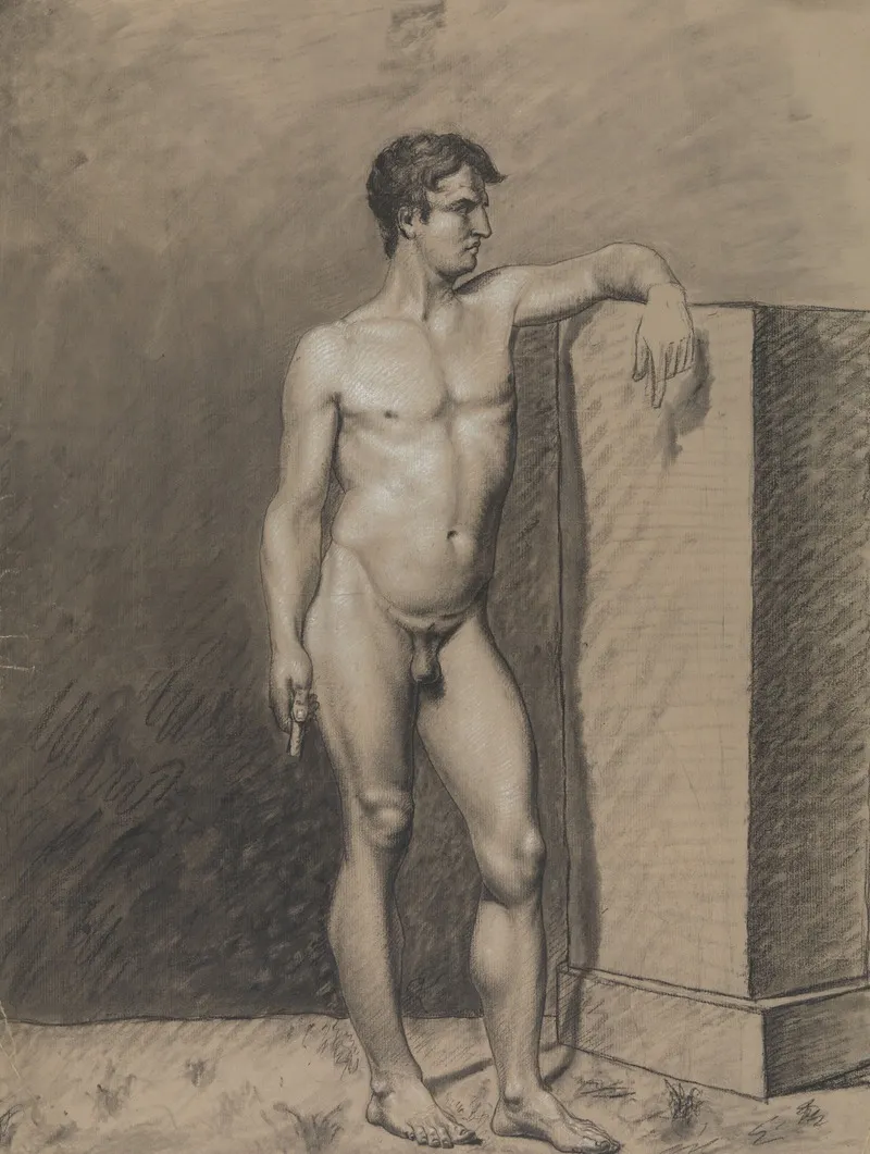 Standing Male Nude 22 Wall Art by Albert Voituron - High-Resolution Digital Print