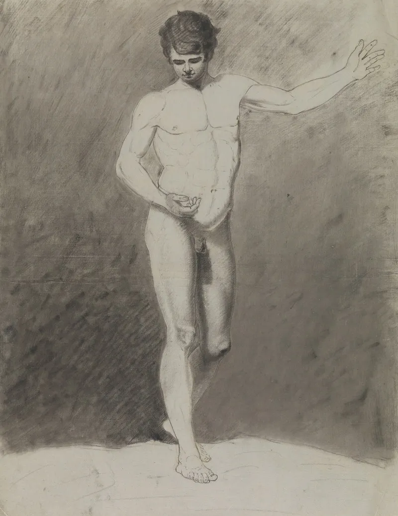 Standing Male Nude 29 Wall Art by Albert Voituron - High-Resolution Digital Print