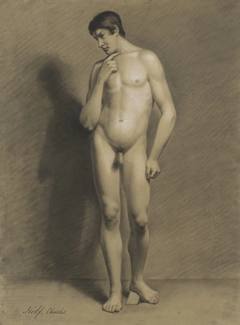 Standing Male Nude 47 Wall Art by Charles Nolf  - High-Resolution Digital Print