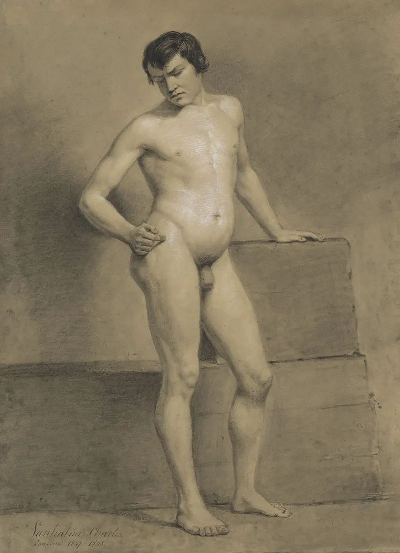 Standing Male Nude 49 Wall Art by Charles Van Halme  - High-Resolution Digital Print