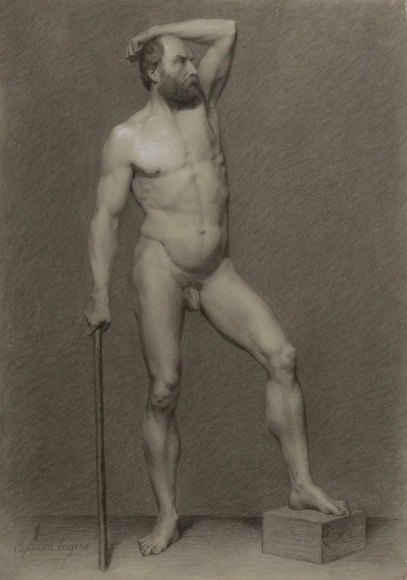 Standing Male Nude 53 Wall Art by Eugène Jean Copman - High-Resolution Digital Print
