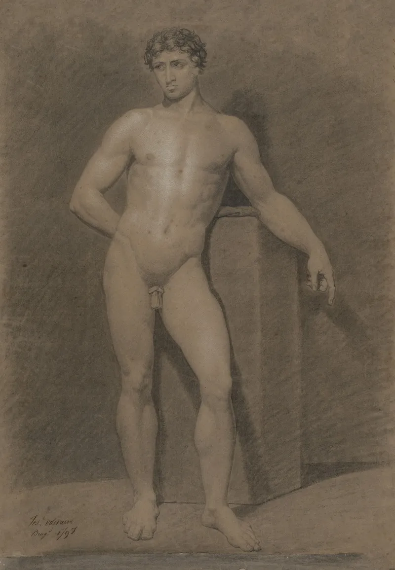 Standing Male Nude 62 Wall Art by Joseph Denis Odevaere - High-Resolution Digital Print