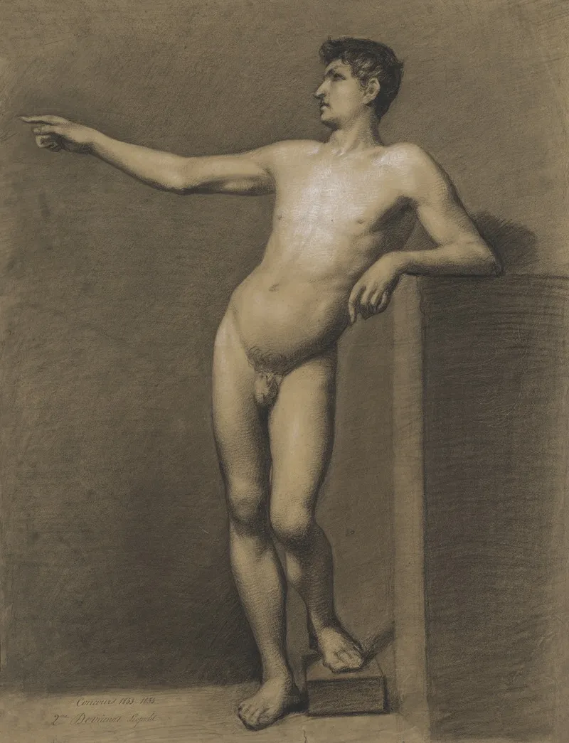 Standing Male Nude 67 Wall Art by Leopold Devriendt - High-Resolution Digital Print