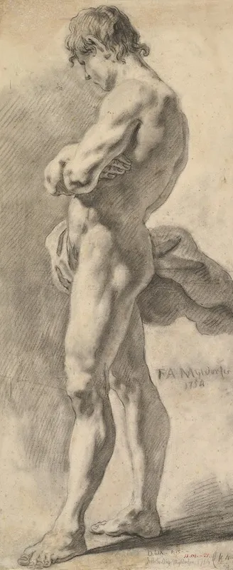 Standing Male Nude 6 Wall Art by Franz August Myldorfer - High-Resolution Digital Print