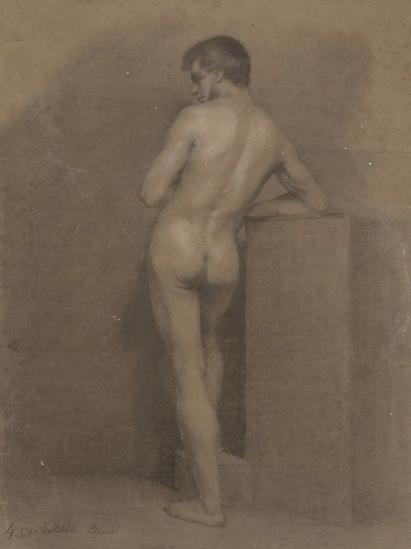 Standing Male Nude Seen From Behind 6 Wall Art by Bruno Van Hollebeke  - High-Resolution Digital Print