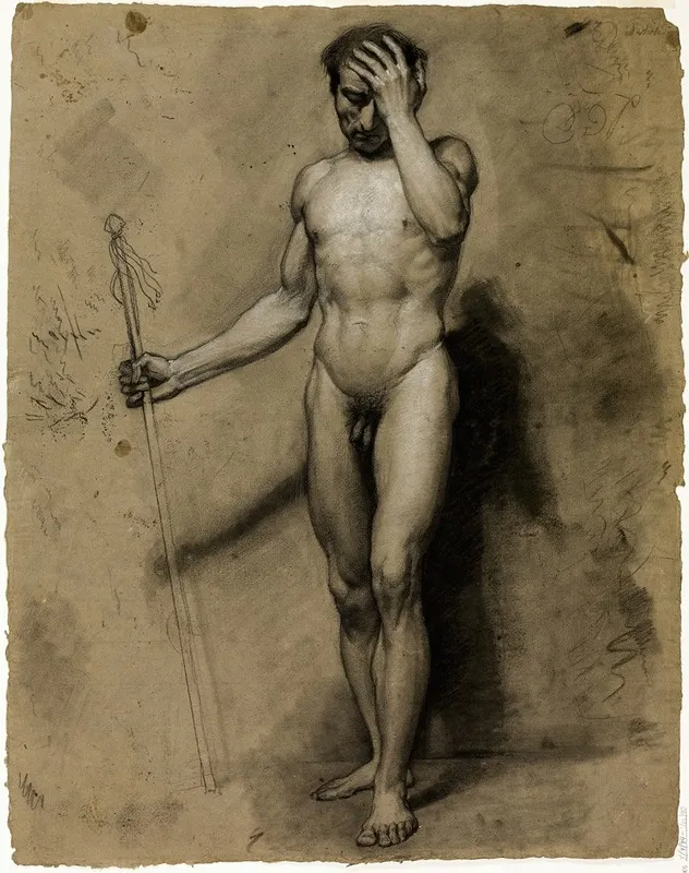 Standing Male Nude Wall Art by Paul Emile Detouche - High-Resolution Digital Print