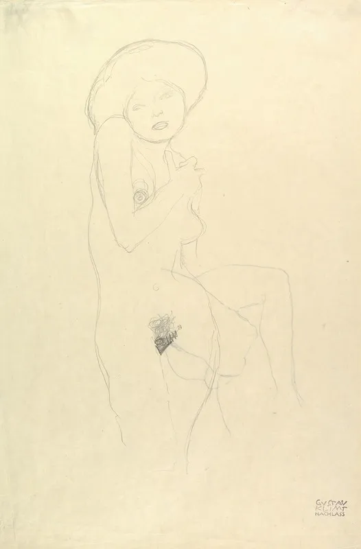 Standing Nude 5 Wall Art by Gustav Klimt - High-Resolution Digital Print
