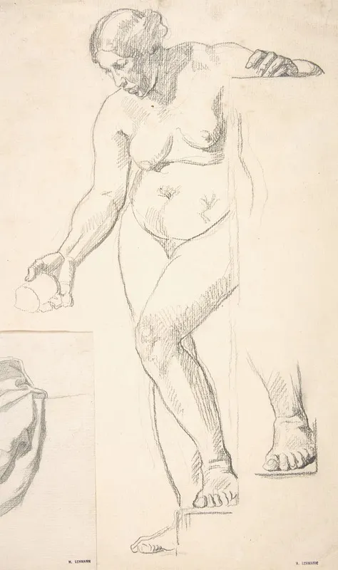 Standing Nude Female Figure 2 Wall Art by Henri Lehmann - High-Resolution Digital Print