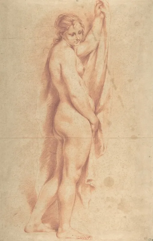 Standing Nude Female Figure Wall Art by Carlo Cignani - High-Resolution Digital Print