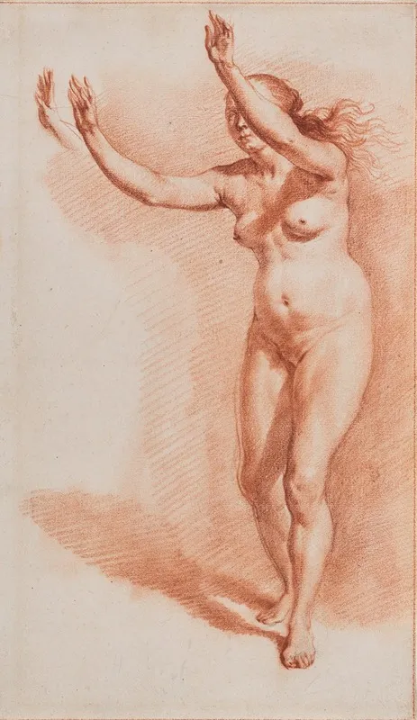 Standing Nude Woman With Upraised Arms
