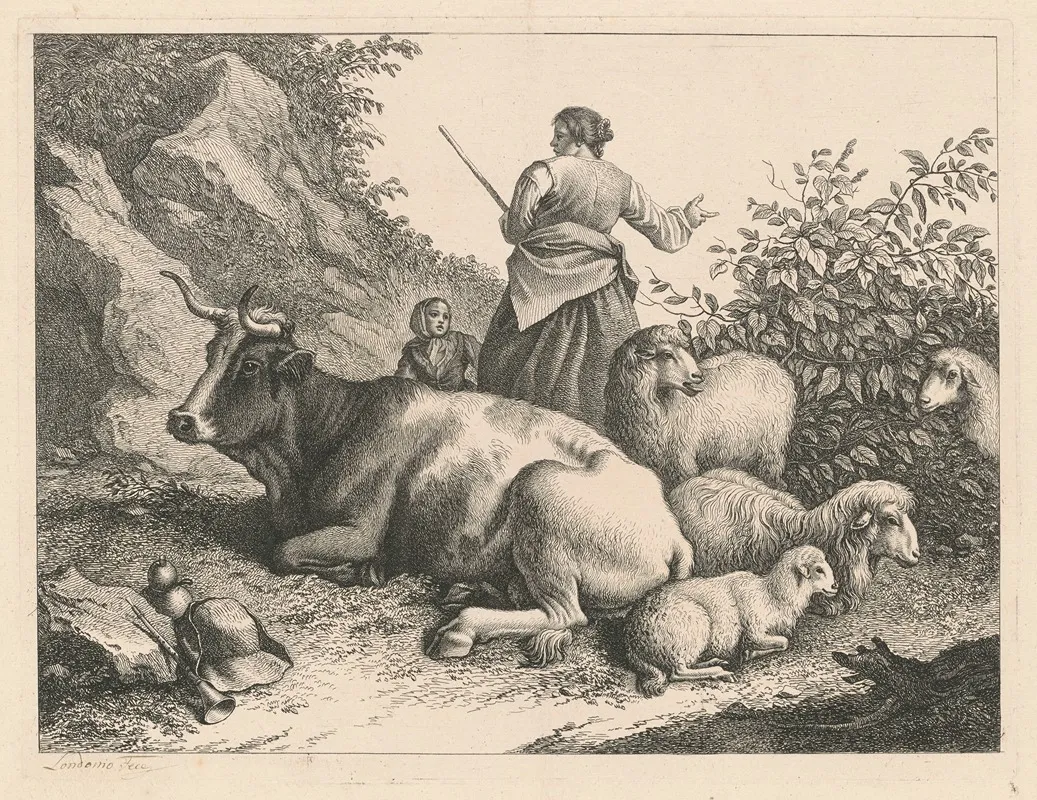 Standing Shepherdess With A Child
