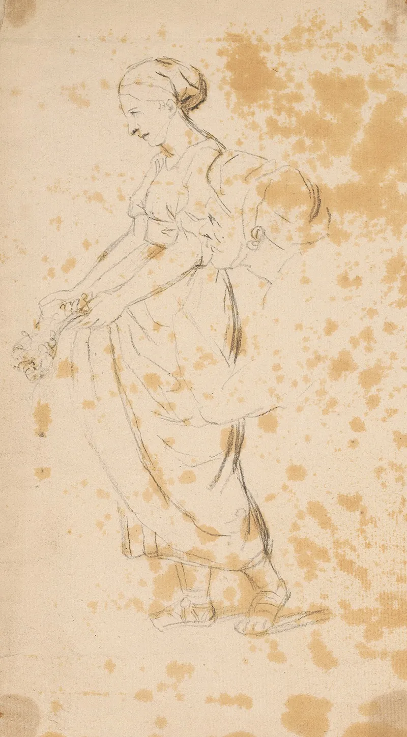 Standing Woman Head Of Man