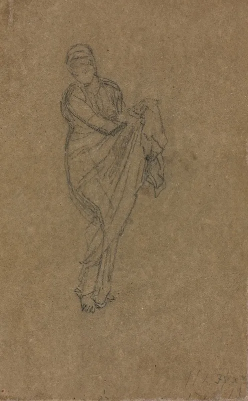 Standing Woman Holding Up Her Dress Verso