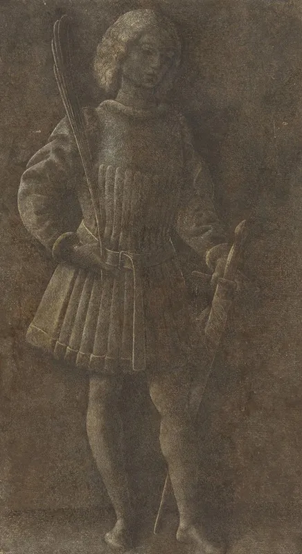 Standing Youth With Sword And Palm Branch Wall Art by Antonio Vivarini - High-Resolution Digital Print