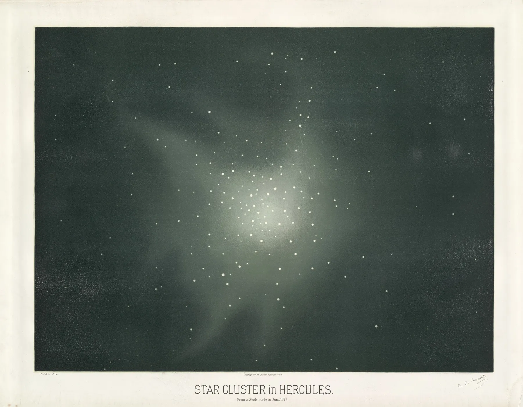 Star Clusters In Hurcules Wall Art by Étienne Léopold Trouvelot - High-Resolution Digital Print