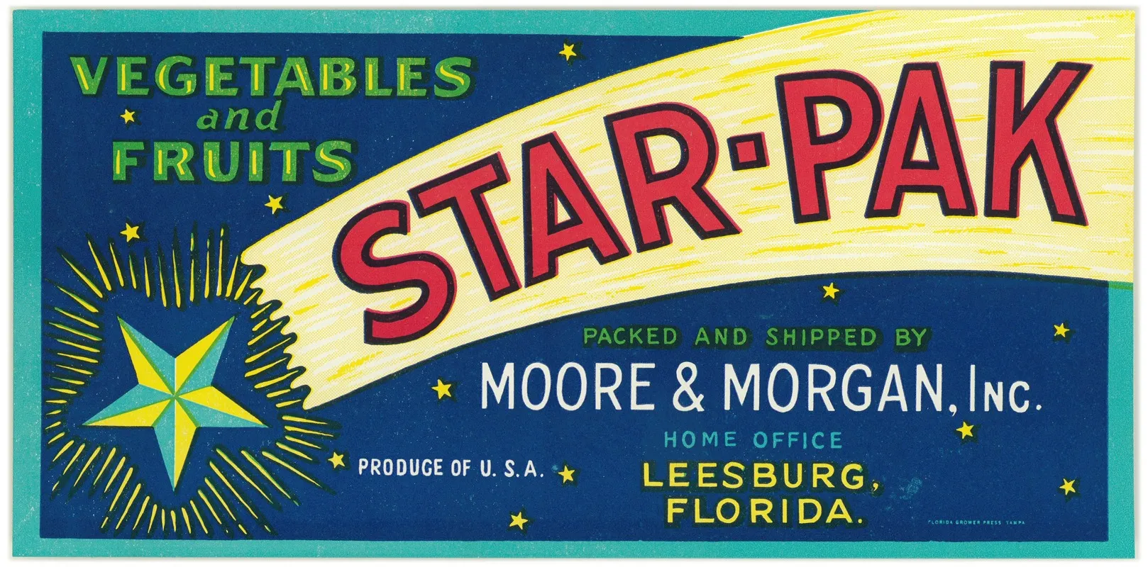 Star Pak Vegetables And Fruits Label 2
