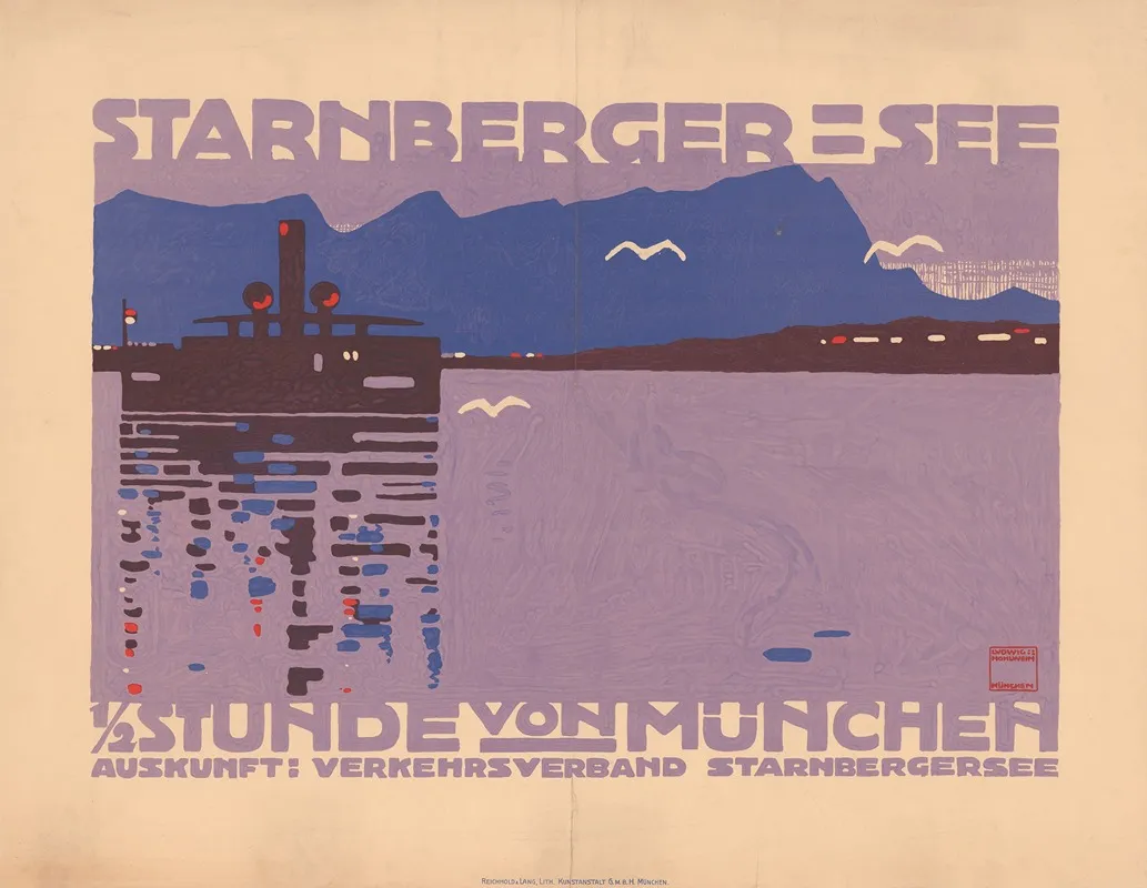 Starnberger See ½ Stunde Von Munchen Wall Art by Ludwig Hohlwein - High-Resolution Digital Print
