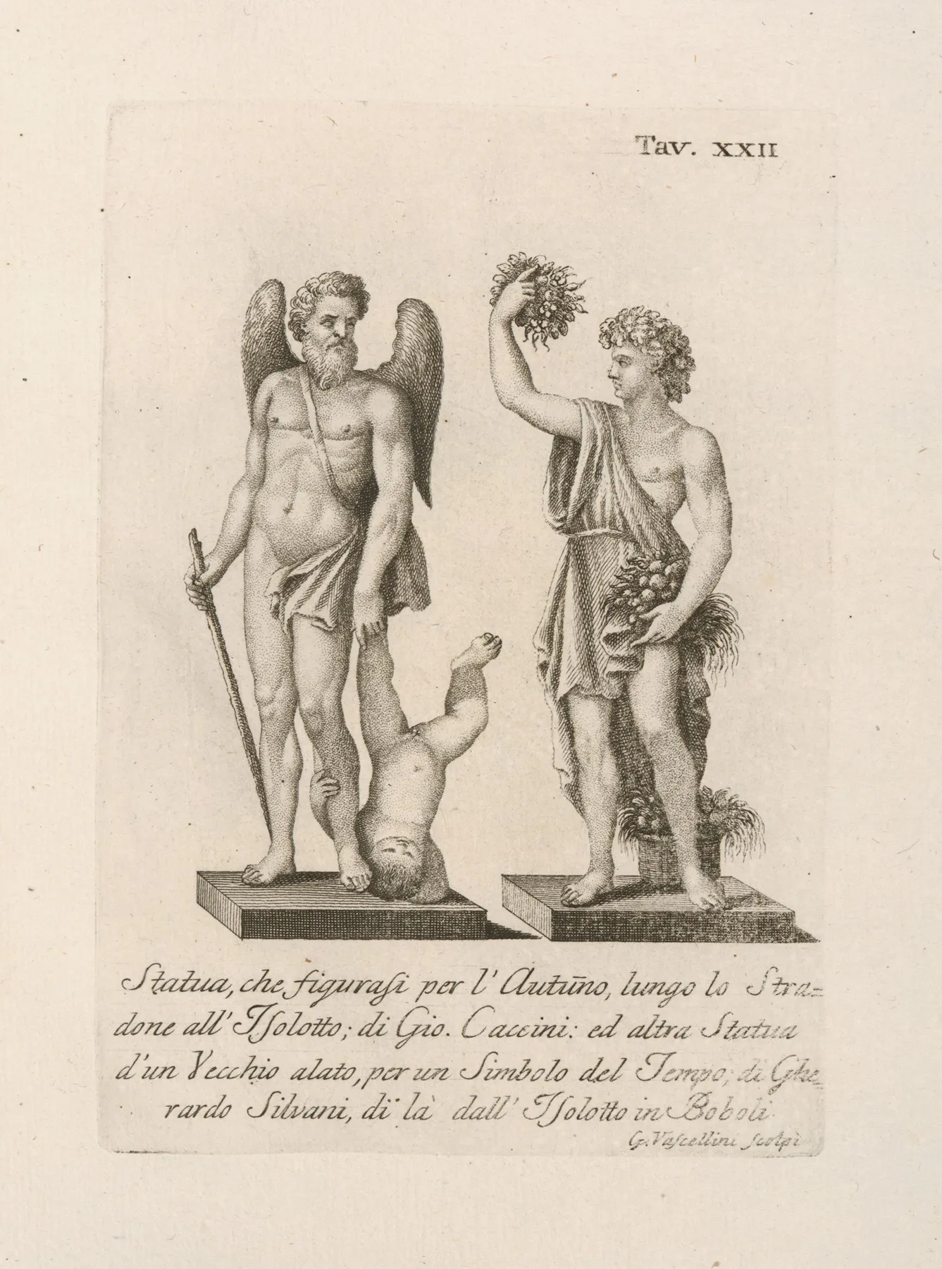 Statua Che Figurasi Per Lautuno Lungo Lo Stradone Allisolotto Di Gio Caccini Wall Art by Gaetano Vascellini - High-Resolution Digital Print
