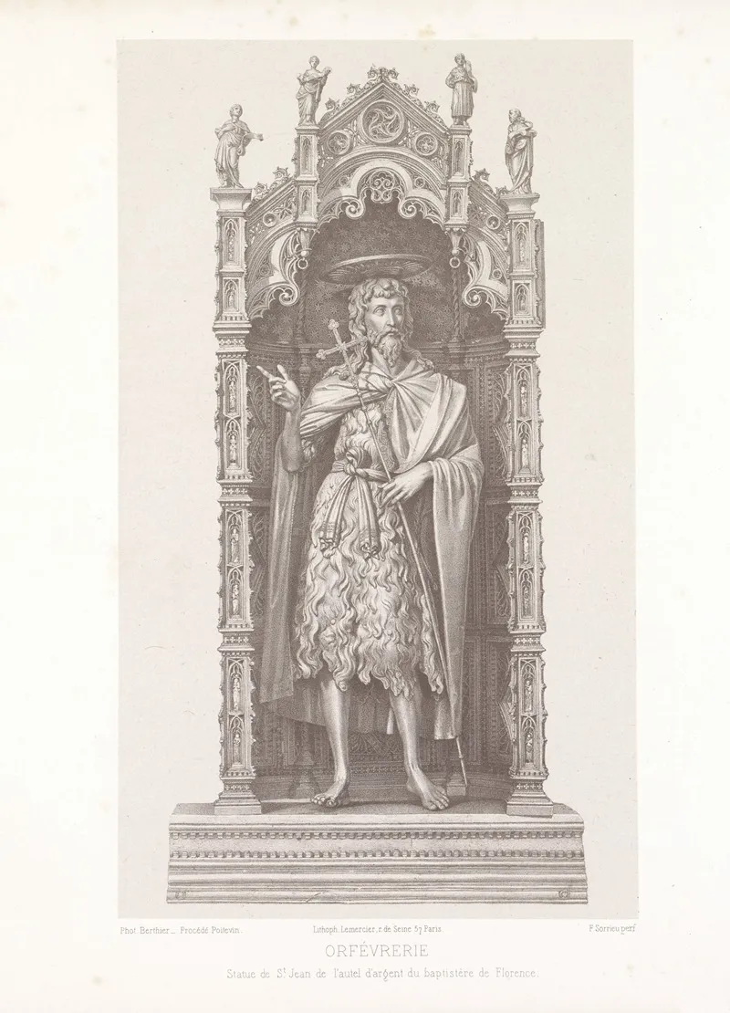 Statue De St Jean De Lautel Dargent Du Baptistere De Florence Wall Art by Joseph Rose Lemercier - High-Resolution Digital Print