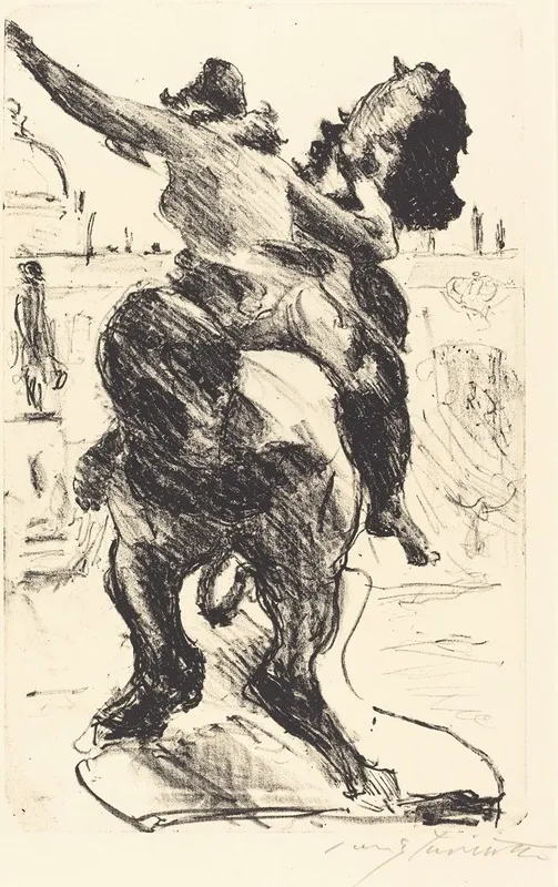 Statue Of An Amazon At The Alte Museum Amazonenstatue Auf Der Freitreppe Des Alten Museums Wall Art by Lovis Corinth - High-Resolution Digital Print