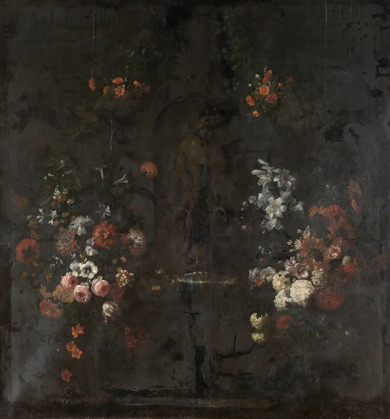 Statue Of Apollo With Flowers Wall Art by Gaspar Peeter Verbruggen the Younger - High-Resolution Digital Print