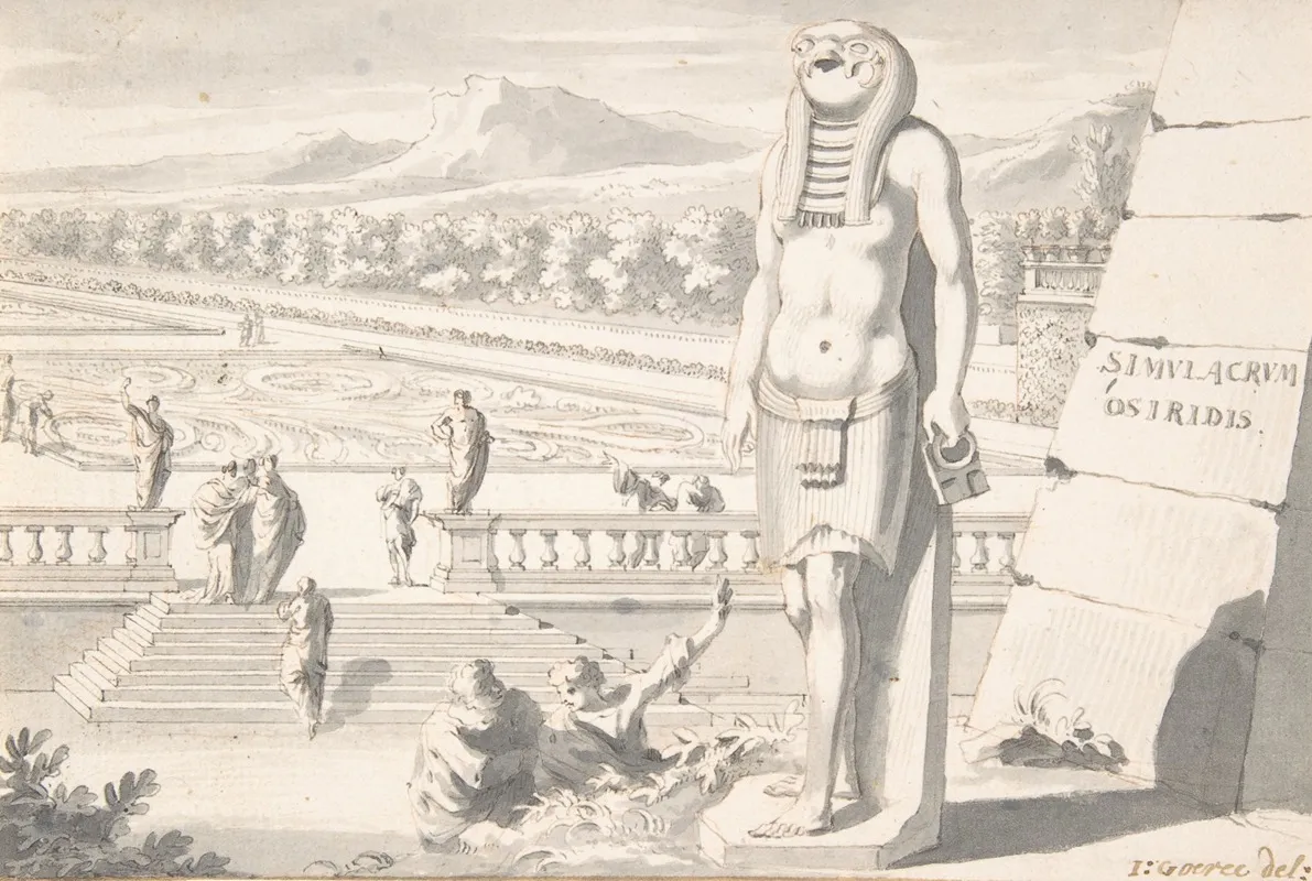 Statue Of Osiris In A Garden Wall Art by Jan Goeree - High-Resolution Digital Print