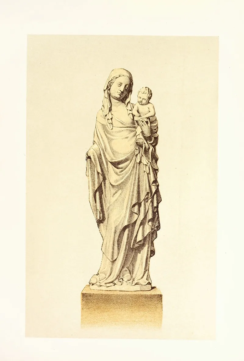 Statuette Of The Virgin And Child In Carved Boxwood Wall Art by John Charles Robinson - High-Resolution Digital Print