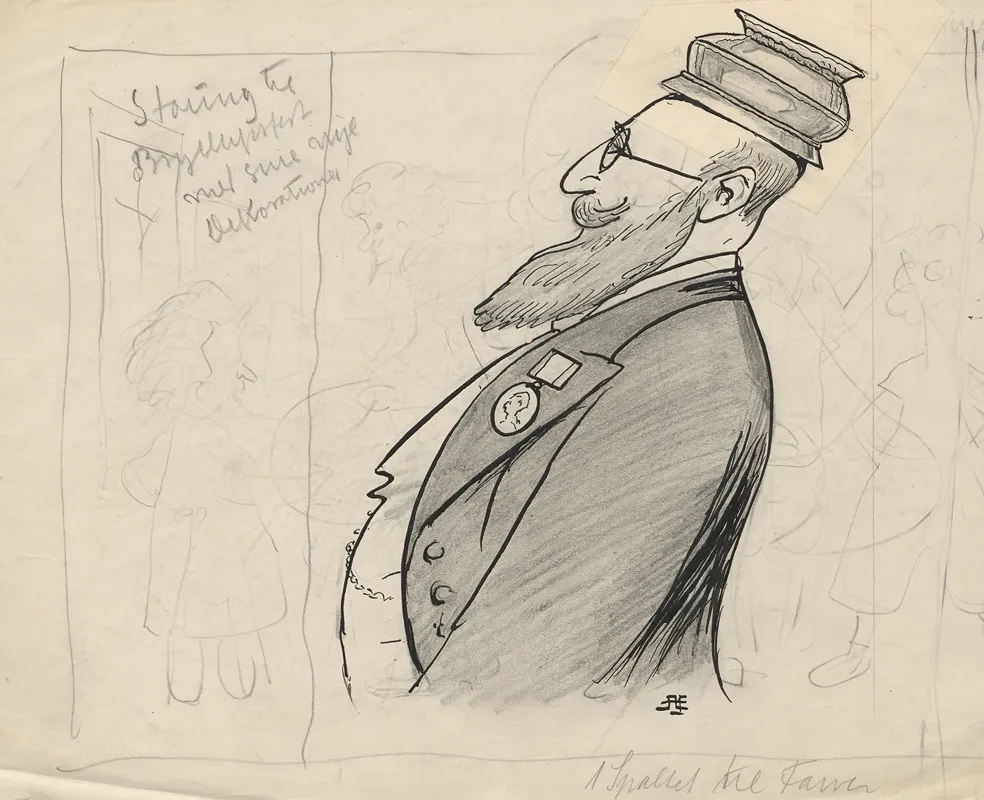 Stauning With A Medal On His Lapel And A Silver Bowl On His Head