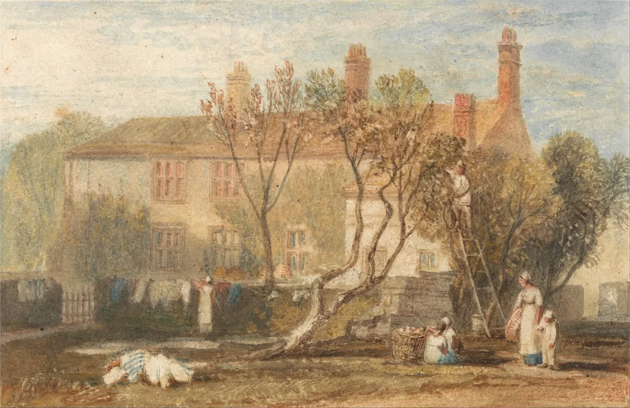 Steeton Manor House Near Farnley Wall Art by Joseph Mallord William Turner - High-Resolution Digital Print