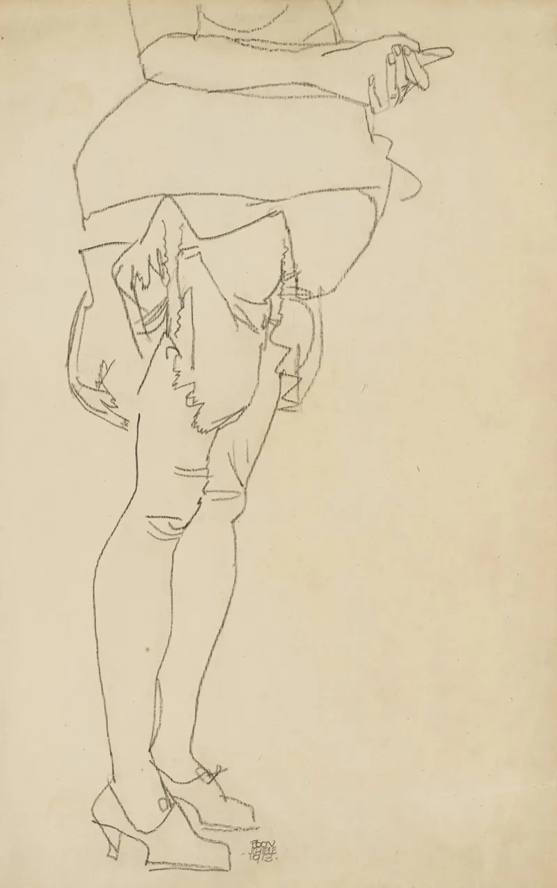 Stehend Frau Beinstudie Standing Woman Leg Study