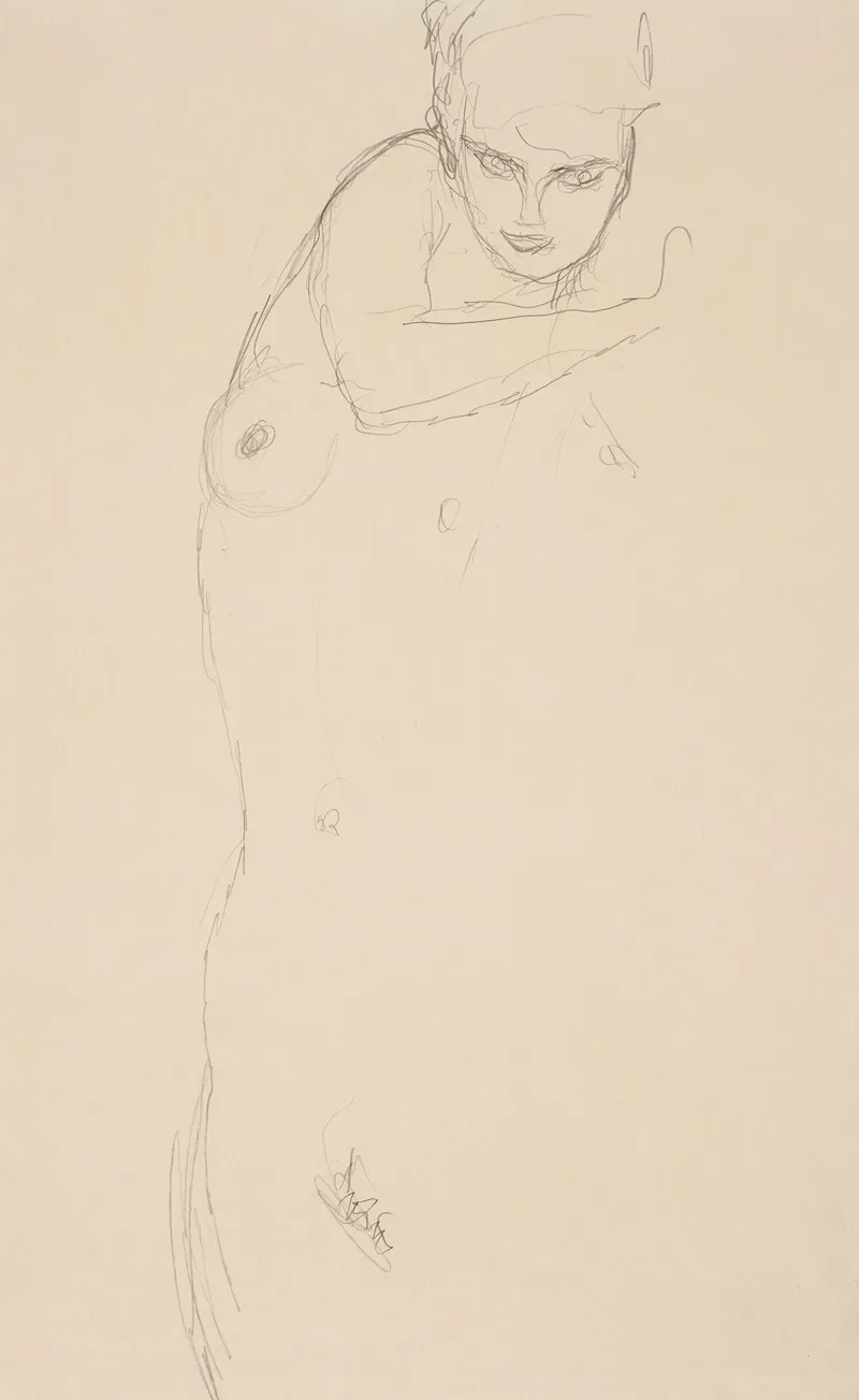 Stehender Akt Von Vorne 2 Wall Art by Gustav Klimt - High-Resolution Digital Print