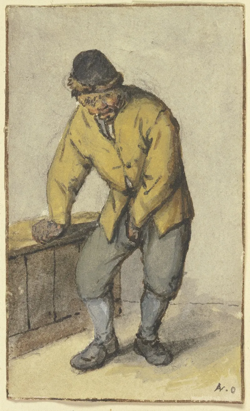 Stehender Bauer Von Vorn Seine Hose Aufknopfend Wall Art by Adriaen van Ostade - High-Resolution Digital Print