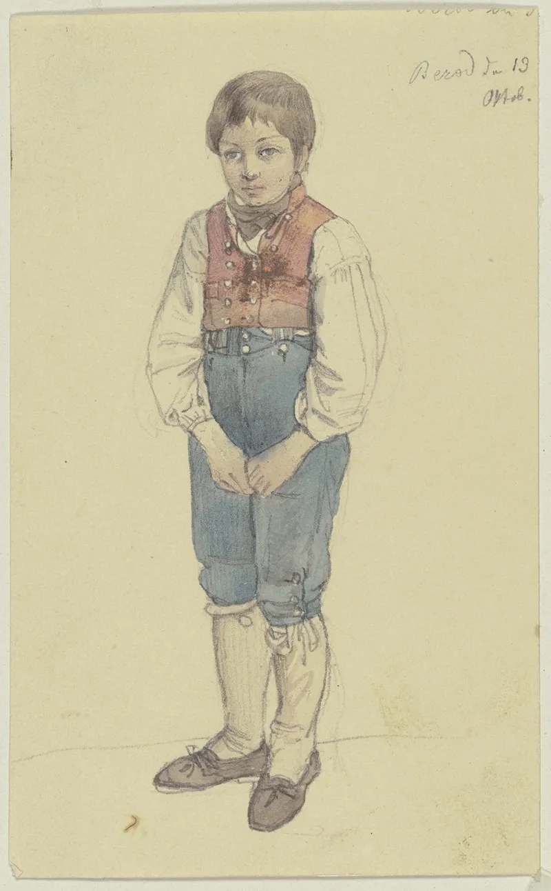 Stehender Bauernjunge Aus Berod Im Westerwald