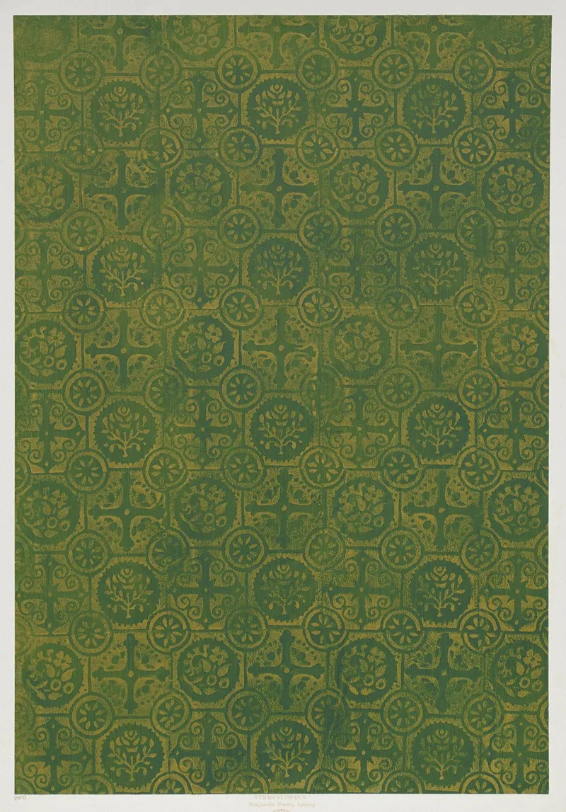 Stempeldruckpapier Ornamentales Flachenmuster