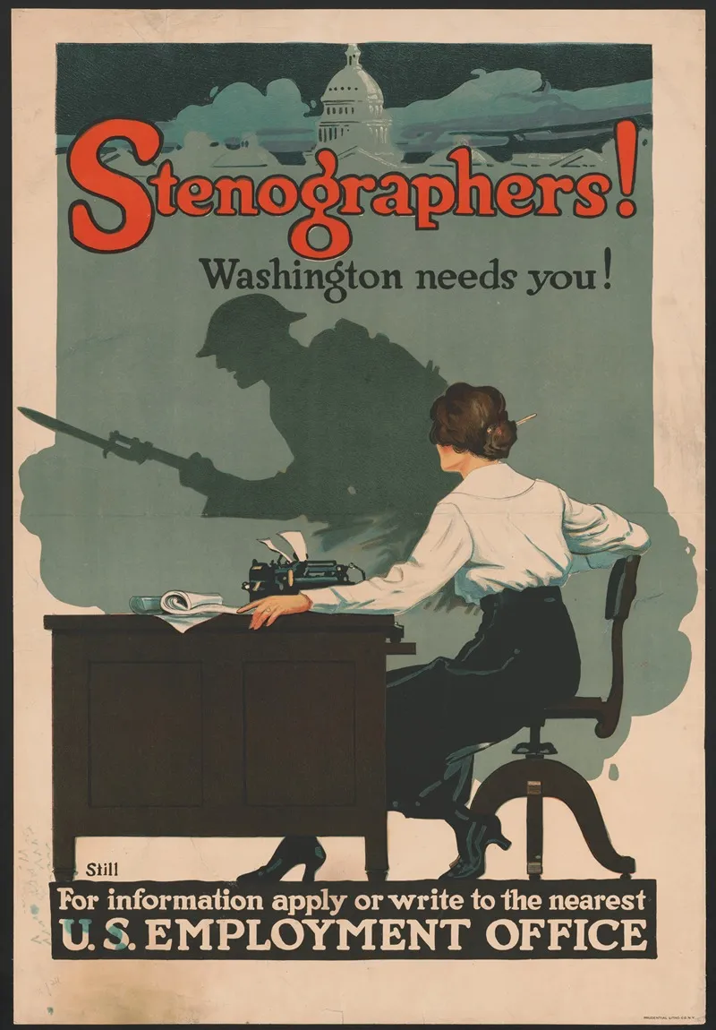 Stenographers Washington Needs You Wall Art by Roy Hull Still - High-Resolution Digital Print