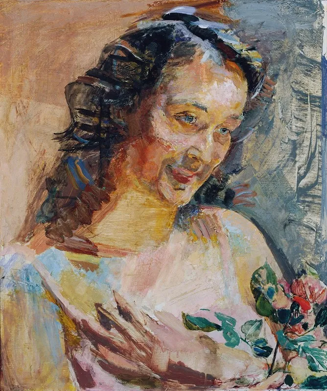 Stephanie Maurer Rosenbild Wall Art by Franz Wiegele - High-Resolution Digital Print