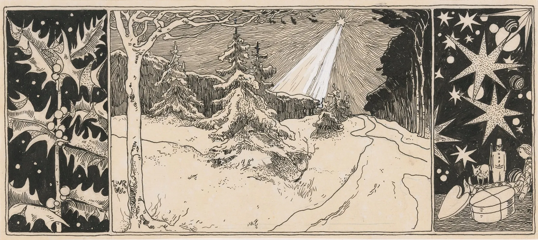 Ster Schijnt Op Een Winterlandschap