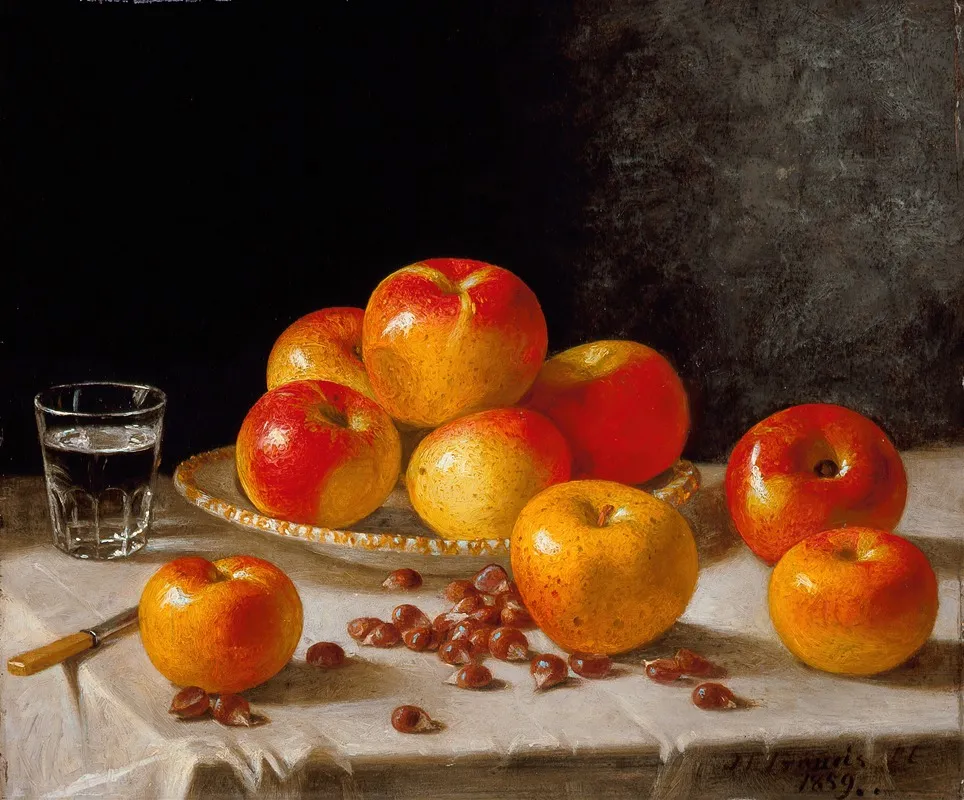 Still Life Apples And Chestnuts Wall Art by John F. Francis - High-Resolution Digital Print