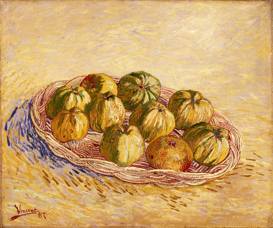 Still Life Basket Of Apples Wall Art by Vincent van Gogh - High-Resolution Digital Print