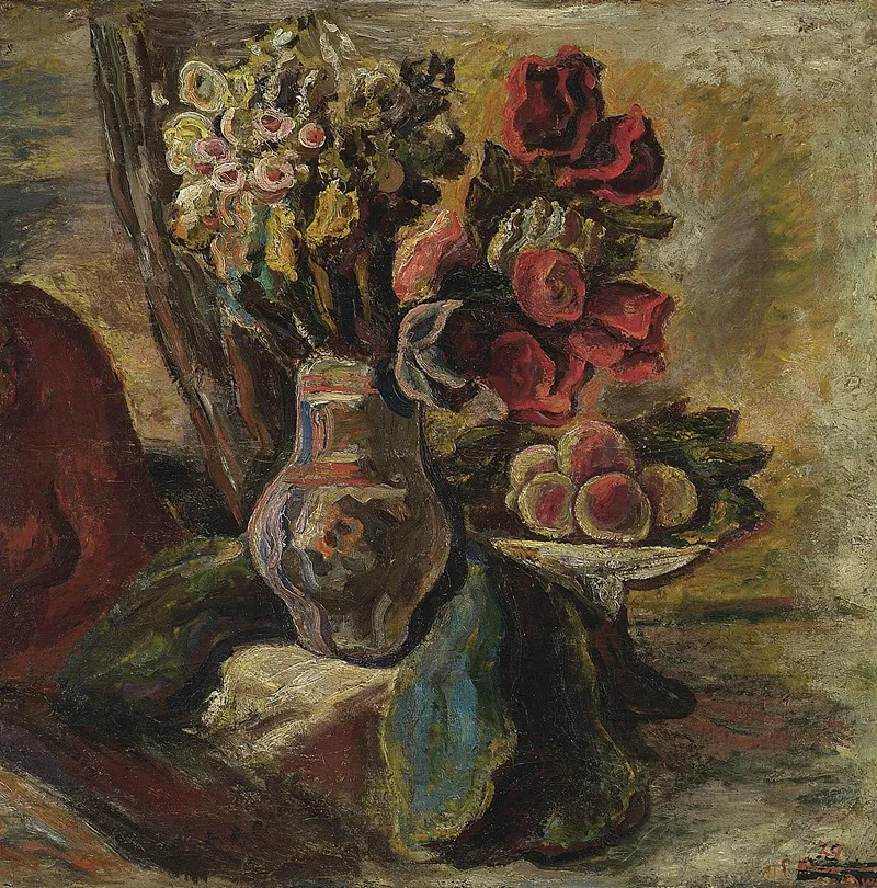 Still Life Flowers And Fruit 2
