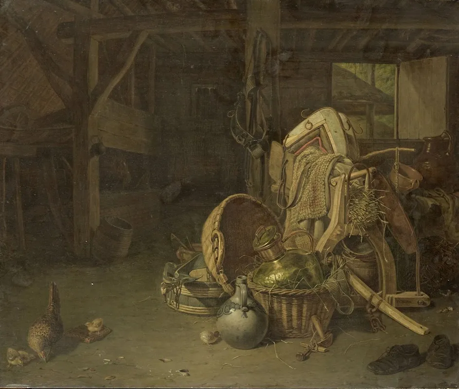 Still Life In A Stable Wall Art by François Cornelis Knoll - High-Resolution Digital Print