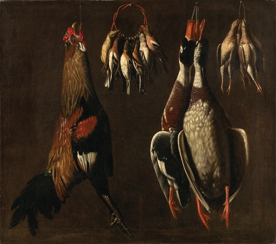 Still Life Of Birds Wall Art by Circle of Evaristo Baschenis - High-Resolution Digital Print