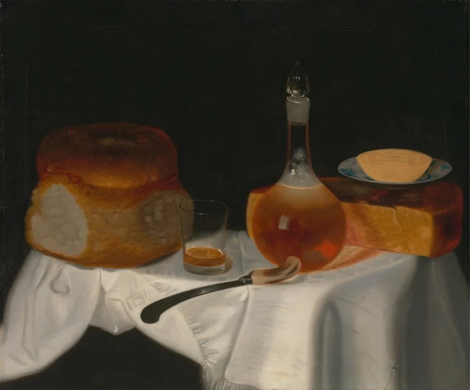 Still Life Of Bread Butter And Cheese Wall Art by George Smith - High-Resolution Digital Print