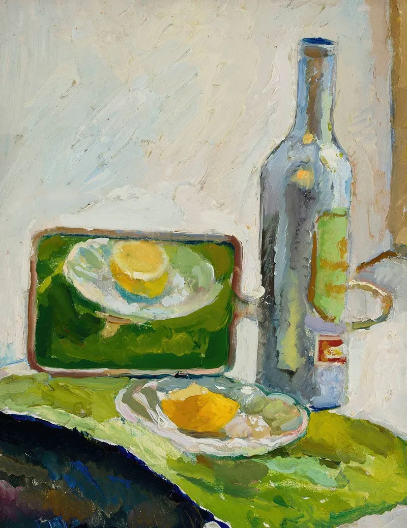 Still Life With A Bottle Wall Art by Zygmunt Waliszewski - High-Resolution Digital Print