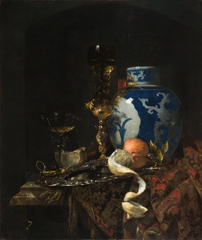 Still Life With A Chinese Porcelain Jar Wall Art by Willem Kalf - High-Resolution Digital Print